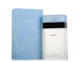 Ljusblå parfym 100 ml 33 oz kvinnor parfum eau de toalett blommor frukt doft edt varaktig spray köln vatten snabbt fartyg6194888