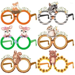 파티 장식 숲 숲 동물 장식 종이 안경 우드랜드 생일 축하 장식 어린이 포지 포적 아이 마스크