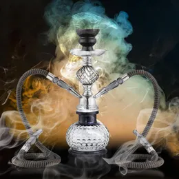 12.4inches Hookah Set Glass Metal Multiplayer Glass Shisha Beaker Smoking Shisha Cigarett Filter Arabian Oil Rigs Accessories Designer