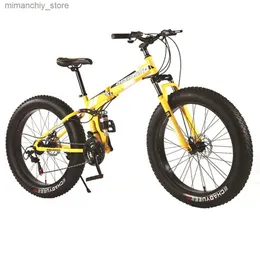 Bikes 24/26 In Adult Mountain Bike 21 Speed Outdoor Off-Road Bicycle 4.0 Wide Tires Front And Rear Dual Disc Brakes Anti Slip Pedal Q231030