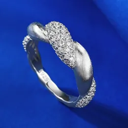 Infinity-Moissanit-Diamantring, 100 % echtes 925er-Sterlingsilber, Party-Ehering-Ringe für Frauen, Braut, Verlobung, Schmuck, Geschenk