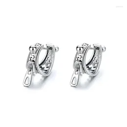 Stud Küpe 067FR ZFSILVER S925 Gümüş Kore moda moda tasarım basit retro yaratıcı fermuar küpe takıları kız için mücevher partisi