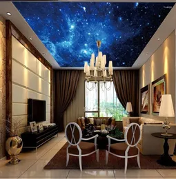 Wallpapers Beautiful Starry Mural Background Wall Ceiling Bedroom Wallpaper Papel De Parede