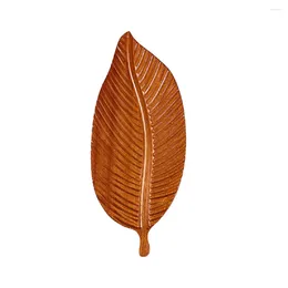 Plates Creative Leaf Wood Dinner Handmade Wooden Charger Plate For Dessert Fruit Bread Natural Serving Tray 2 PCS/lot