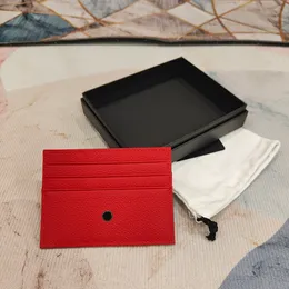 Namn Tagkort Holder Red Leather Portable Business Card Box Folding Coin Purse Pencil Case Credit Card Holder Present Box Pocket Document Storage Bag