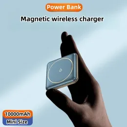 Mini banco de energía magnético de 10000mAh, cargador inalámbrico para iPhone 14, 13, 12 Series, Xiaomi, batería externa, carga rápida