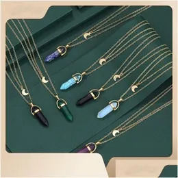 Charms Böhmen Opal Sechseckige Säule Stein Quarz Mond Choker Halskette Mode Kristall Anhänger Für Frauen Schmuck Drop Lieferung Finden Dhali