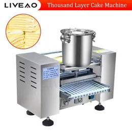 Electric Thousand Layer Pancake Crepe Wrapper Machine 6/8/10 Inches Cake Skin Maker Hushållens kommersiella användning