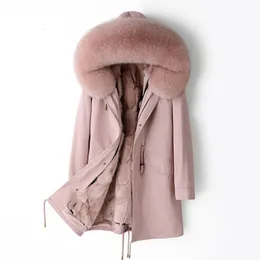 OFTBUY Waterproof Parka Real Coat Natural Raccoon Fur Collar Hood Winter Jacket Women Warm Outerwear Removable New 201212