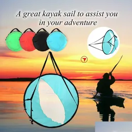 Kayak Accessories 108Cm Foldable Sail Clear Window Downwind Popup Canoe Wind With Storage Bag Drop Delivery Sports Outdoors Water Pad Dhpv3