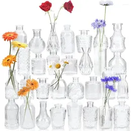 Vaser glas knoppuppsättning av 10/30 liten för blommor klar blomma i bulk mittstycken vintage mini