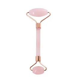 Rose Rose Quartz Roller Massager Natura Zdrowa twarz Piękno Ciało Głowa Szkoda Netka pielęgnacja skóry