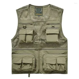 Designer Mens Vests Vest Tactical Webbed Gear Coat Summer Pographer Waistcoat Tool Many Pocket Mesh Work Sleeveless Jacket Malevest For Men