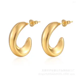 Hoop Earrings 2023 Desinger Bold Stereoscopic Pear Drop Shape Stud For Woman Hollow Stainless Steel Gold Plated Silver Color Earring