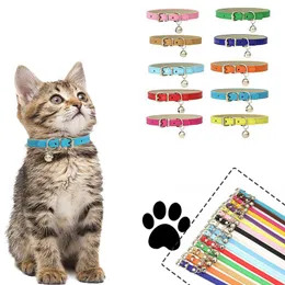 PU-Leder-Hundehalsbänder, Haustierbedarf, DIY-Traktionsseil, Katzenhalsband mit Glocken Q677