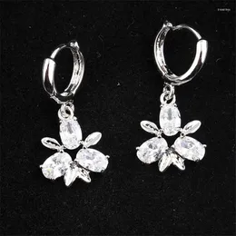 Dangle Earrings RONGQING 10Pairs/lot Flower Crystal Drop Zircon Clovers Earring Women Pendientes Mujer Moda
