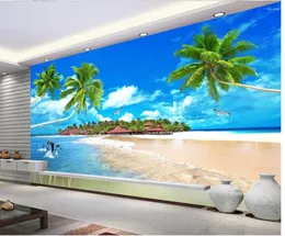 壁紙カスタム3D壁画の壁紙海の景色景観リビングルームテレビ背景寝室PO