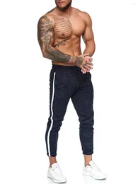 Calça Masculina Casual Estampa Mil Pássaros Moda Longa Com Decoração Listrada: Calça de Treino Jogging