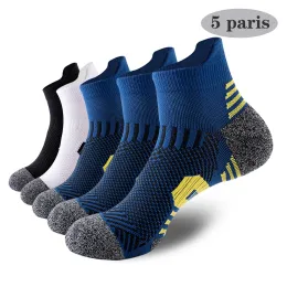 5pairs/Lot Men's Sport Socks Breattable Outdoor Running Basketball Socks Cotton Training korta rörstrumpor för män