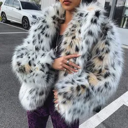 Casaco feminino de pele leopardo falso produtos outono inverno