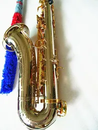 Ny tenorsaxofon T-W037 Mässing Musikinstrument BB Tone Nickel Silver Plated Tube Gold Key Sax med falltillbehör