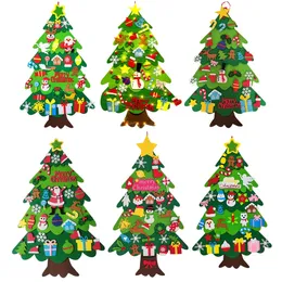 Christmas Decorations 100cm DIY Felt Christmas Tree with Ornaments for Toddlers Kids Xmas Gifts Home Door Wall Decoration Hanging Christmas Tree Decor 231027