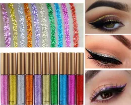 Maquiagem glitter eyeliner brilhante de longa duração líquido eyeliner shimmer eyeliner sombra lápis com 10 cores para escolher5882749