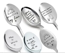 Valentines Day Gift Stainless Steel Milk Coffee Spoons Love Letter Wedding Souvenirs Anniversary Gift for Girlfriend Boyfriend