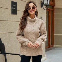 Maglioni da donna Maglione a collo alto autunno e inverno Maglione slim a pasta fritta Pullover oversize da donna sciolto