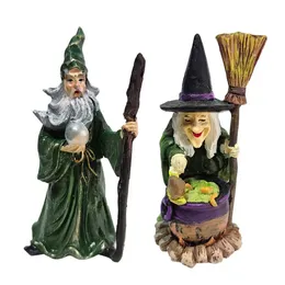 Dekorativa objekt Figurer Halloween Decoration Wizard Witch Garden Home Ornaments Statyer 231030
