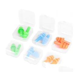 その他の小売用品卸売2021新しいSile Earplugs Swimmers Soft and Flexible Earplags for Traveling Slee Reduce Noise Plug 8 CO DHEMV