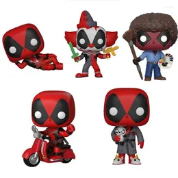 Trajes de mascote deadpools cosbaby q verison balançando cabeça decoração do carro ornamentos morto bob ross grande pvc brinquedos para crianças meninos presente