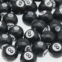 50st/500 g akryl Big Hole Biljard Black 8 Word Ball Pärlor för smycken som gör mode smycken pärlor biljard boll 8 smycken