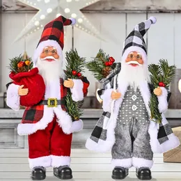 Andra evenemangsfestleveranser Jul Santa Claus Toy med presentväska Stand Decor Harts Mini Holding Presents Home Navidad Ornament 2024 231030