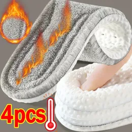 Acessórios de peças de sapato 12 pares de inverno palmilhas de autoaquecimento mulheres homens engrossar almofadas térmicas de pelúcia unissex botas esportivas cashmere inserções estofamento 231030