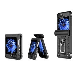 360 Rotate Ring Phone Cases Suporte Magnético Automático Redbound Dobradiça Phone Case para Samsung Galaxy Z Flip 5