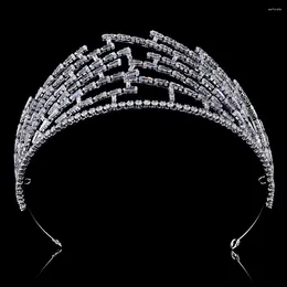 Hair Clips YCDZSWWL Women Luxury Bride Tiaras Ladies Crystal Crown Wedding Accessories Zircon Headpieces For Dacing Birthday Prom