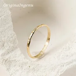 Anéis de casamento 14k ouro preenchido mão martelada anel artesanal banda minimalismo jóias delicada boho impermeável manchar resistente 231030