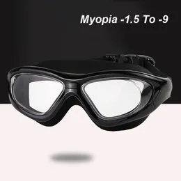 goggles -1.5 a -9 Gafas de natación para miopía, hombres adultos, mujeres, montura grande, HD, transparentes o galvanizadas, impermeables, antivaho, gafas de natación 231030