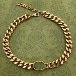 Designer halsband choker lyxhjärta guldkedja halsband cd kubanska länk kedjor för kvinnor män designer smycken halsband 18k guld bokstav hänge modeparti gåva