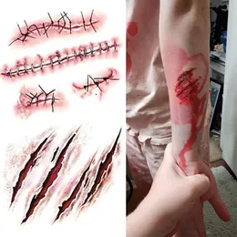 Party Decoration Halloween Decorations for Home Bloody Horror Scar Tattoo Sticker Terror Pography Props