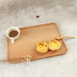 Teller 1 Stück Einfachheit Holztablett rechteckig Tee Obstteller Restaurant Kaffee Sushi Dessert Snack Servieren