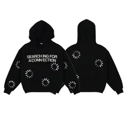 Unique Oversize Men Embroidery Fleece Hoodie Vintage Network Connection Hooded Sweatshirt 23fw Oct 30