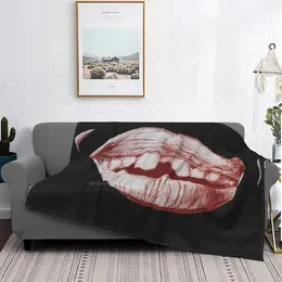 Blankets Smile With A Tooth Gap Creative Design Light Thin Soft Flannel Blanket Smiling Teeth Mouth Lips Big Wide