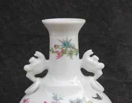 Antigo porcelana pastel padrão de flor garrafa ânfora arranjo de flores decoração sala de estar artesanato 5355789