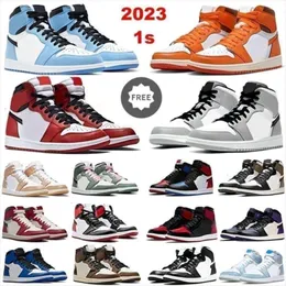 2023 1 Basketball Shoes Men University Blue Banned Hyper Royal High Dark Mocha Smoke Grey Mid Sports Outdoor Eur 36-47