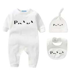 Newborn Infant Bodysuit Baby Rompers Clothing Sets With Cap Baby Bib 100% Cotton Romper Children Onesies Jumpsuits Boy Girl Clothes esskids CXD2310303