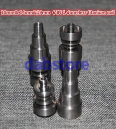 10mm 14mm19mm 6 in 1 Domleles Nai Titanium Nail with Male Compan Cap Cable Cap Dab Tool Grade 2 Titanium Nail7863343