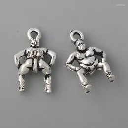 Charms 20st Fashion Alloy Antique Silver Color Sproty Japan Sumo Wrestler 13 20mm AAC1557