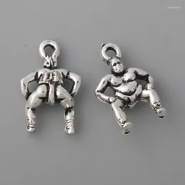 Charms 20 Stück Mode Legierung Antik Silber Farbe Sproty Japan Sumo Wrestler 13 20mm AAC1557